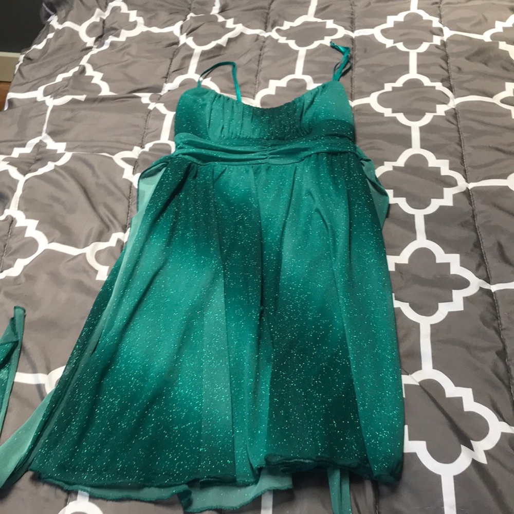 Ruby Rox Teal Glitter dress knee length